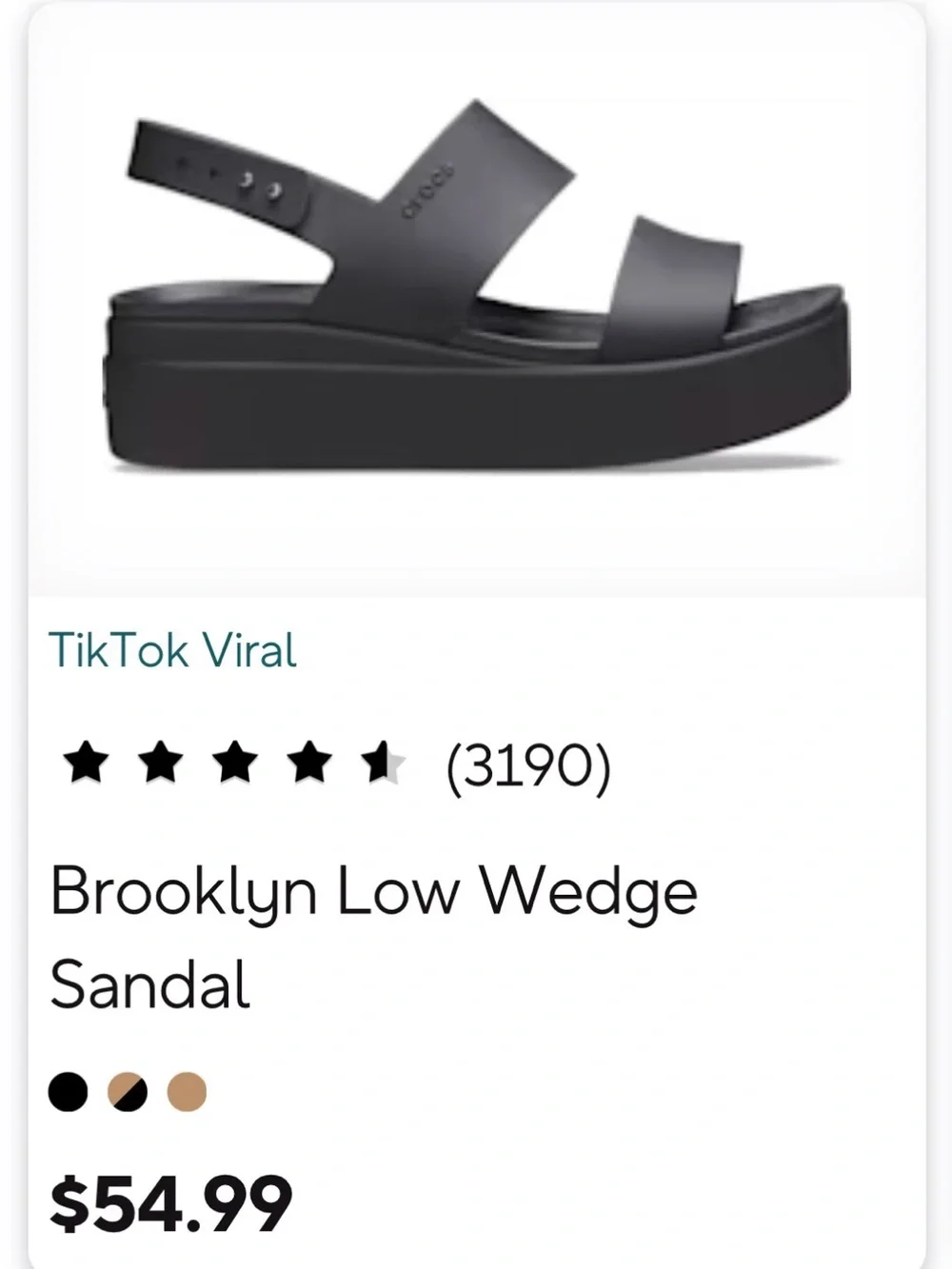CROCS Brooklyn Platform Slingback Sandal - Black